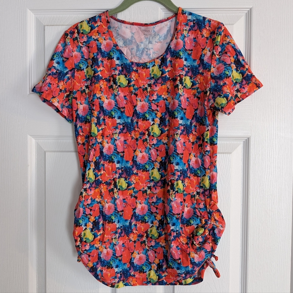 Calypsa floral swim top, size large
